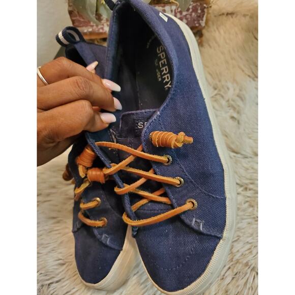 SPERRY Navy Blue Slip On Boat Shoe Women's Size 6.5 - Picture 8 of 8